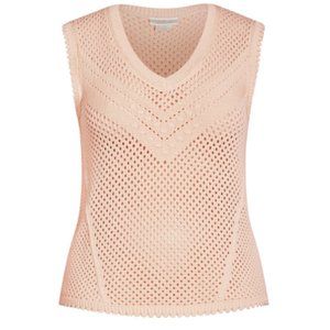 City Chic Weave Spirit Starling Reine V-Neck Vest Peachy Top - 14W - NEW